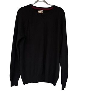 1901 Sweater Mens XL Black 100% Cashmere Crewneck Pullover Classic Knit